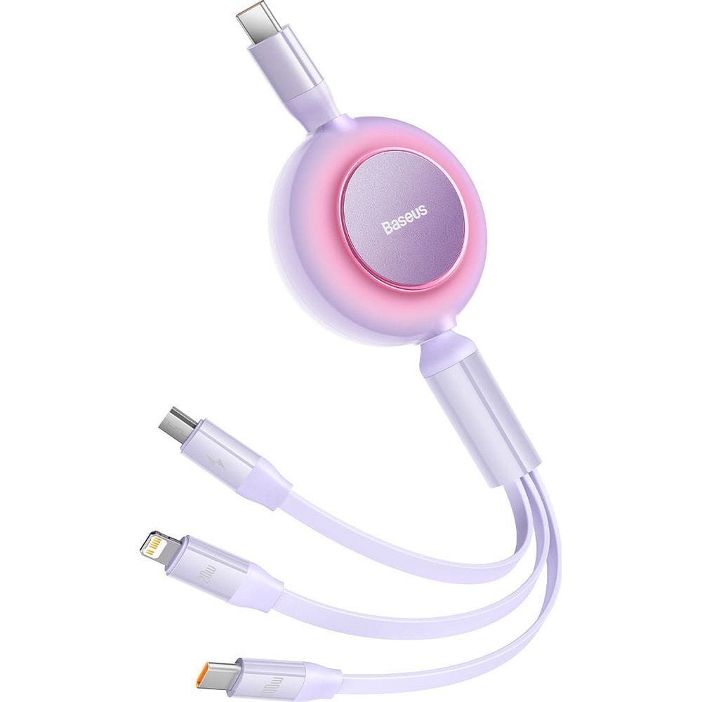 BASEUS cable 3in1 Type C to Micro USB / Lightning / Type C PD QC4.0 3,5A 100W CAMJ010205 1,1 m purple