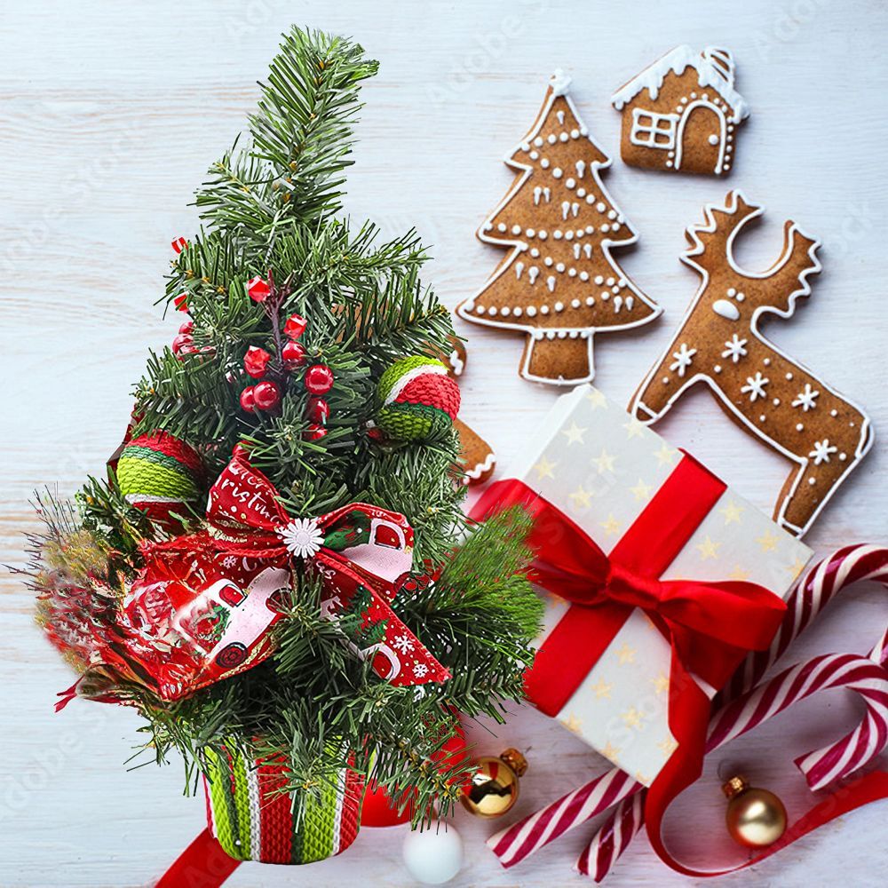 Decorative Christmas tree for desk 50 cm RC-K-432 green