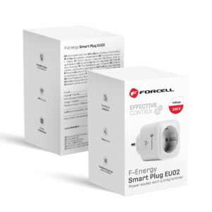 FORCELL F-ENERGY EU02 Smart Plug 230V with WiFi, programmer and Tuya/Amazon Alexa support - white
