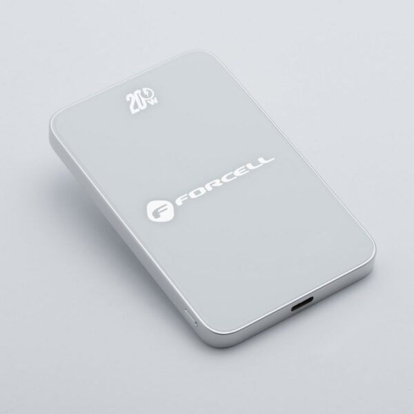 FORCELL F-ENERGY F5K8 Super Slim powerbank compatible with MagSafe PD3.0 QC4.0 15W 5000 mAh white