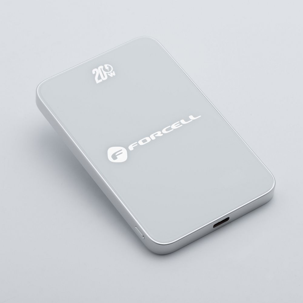 FORCELL F-ENERGY F5K8 Super Slim powerbank compatible with MagSafe PD3.0 QC4.0 15W 5000 mAh white