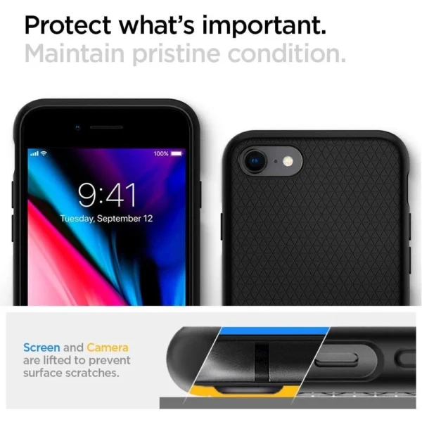 Spigen Liquid Air Case for iPhone 7 / 8 / SE 2020 / SE 2022 - Blackeng