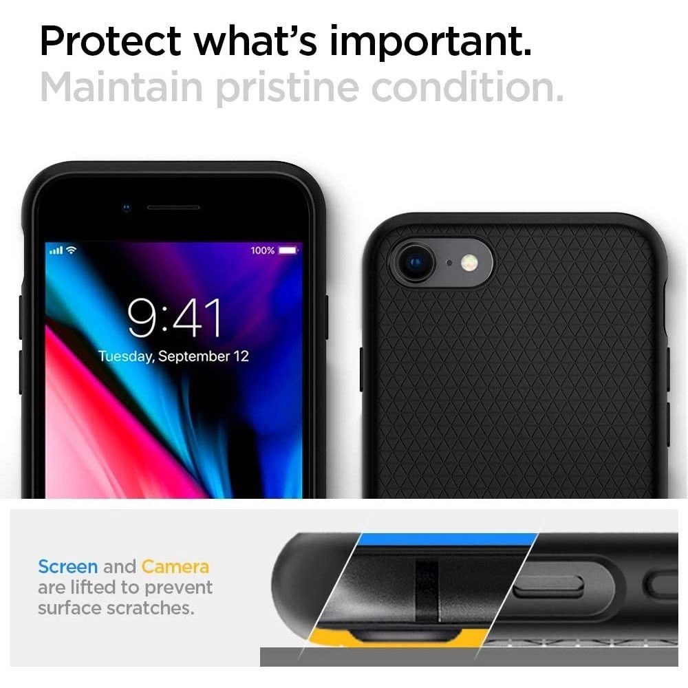 Spigen Liquid Air Case for iPhone 7 / 8 / SE 2020 / SE 2022 - Blackeng