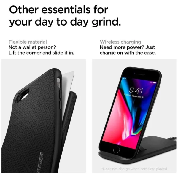 Spigen Liquid Air Case for iPhone 7 / 8 / SE 2020 / SE 2022 - Blackeng