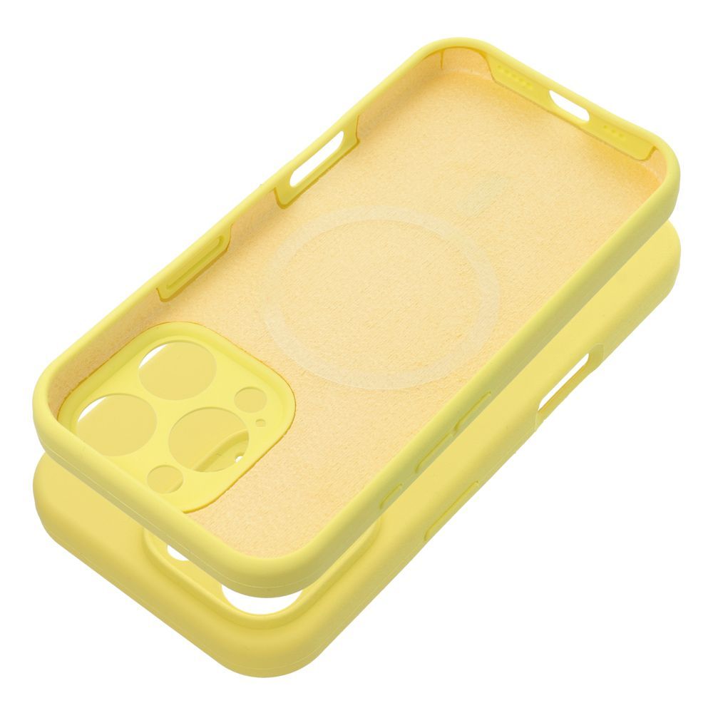 Case SILICONE 2mm for IPHONE 17 Pro compatible with MagSafe lemon