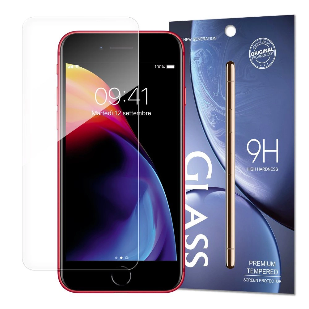 Tempered Glass 9H tempered glass iPhone SE 2022 / SE 2020 / iPhone 8 / iPhone 7 / iPhone 6S / iPhone 6 (packaging - envelope)eng