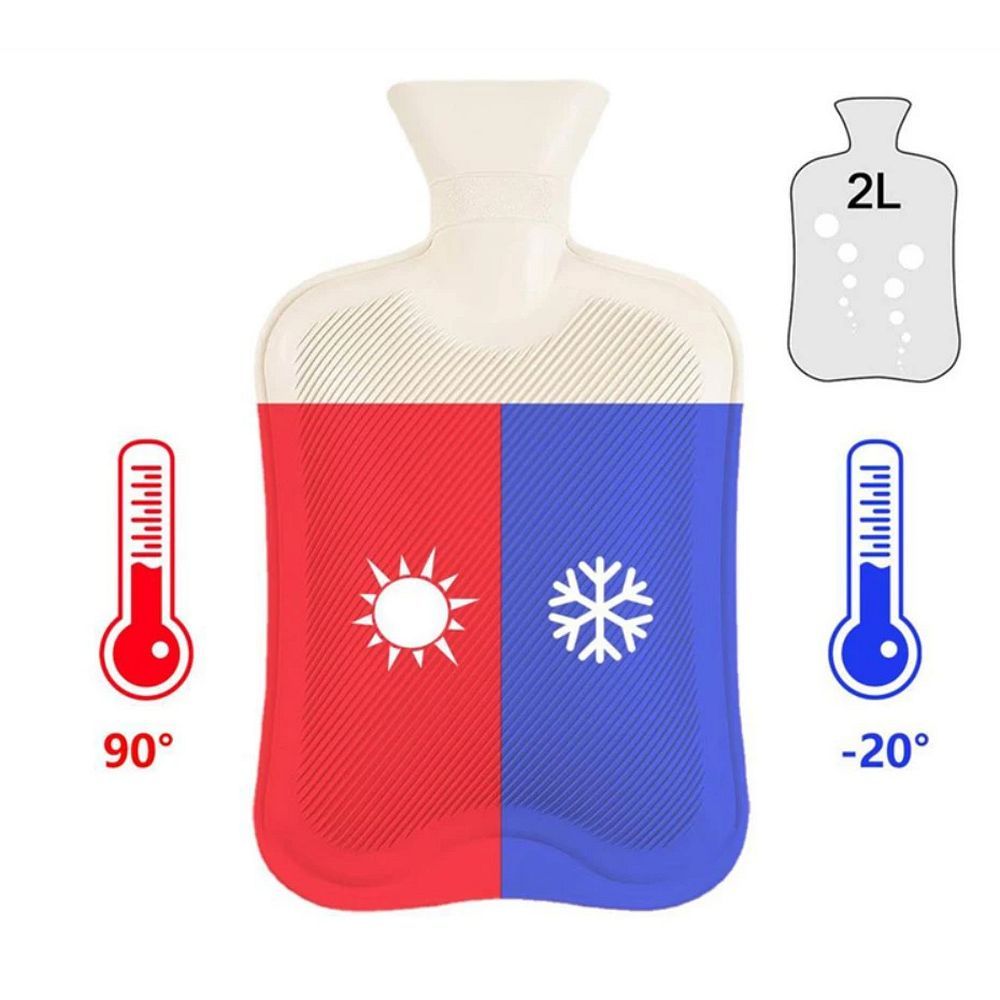 Rubber hot water bottle in a cover "Christmas sweater" pattern 2L RC-K-298 red