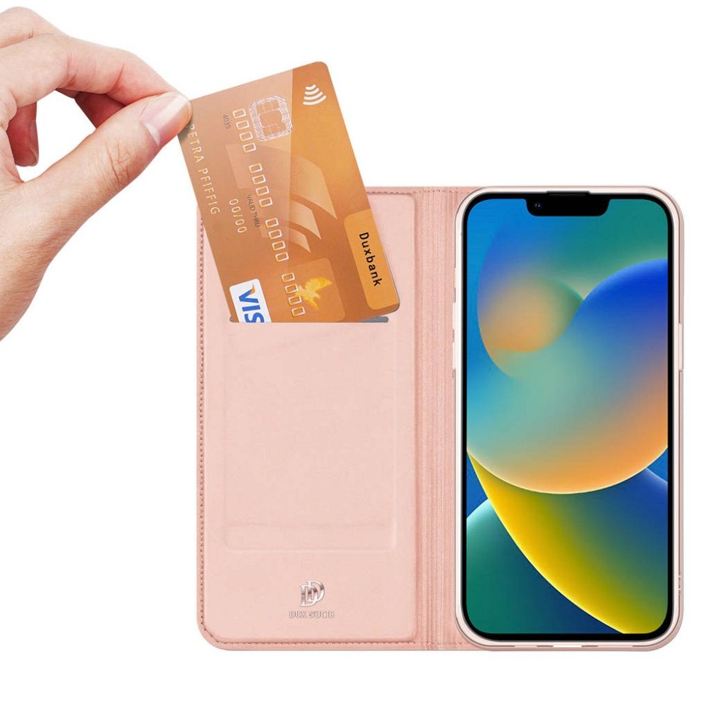 DUX DUCIS wallet case SKIN PRO for IPHONE 14 Plus rose