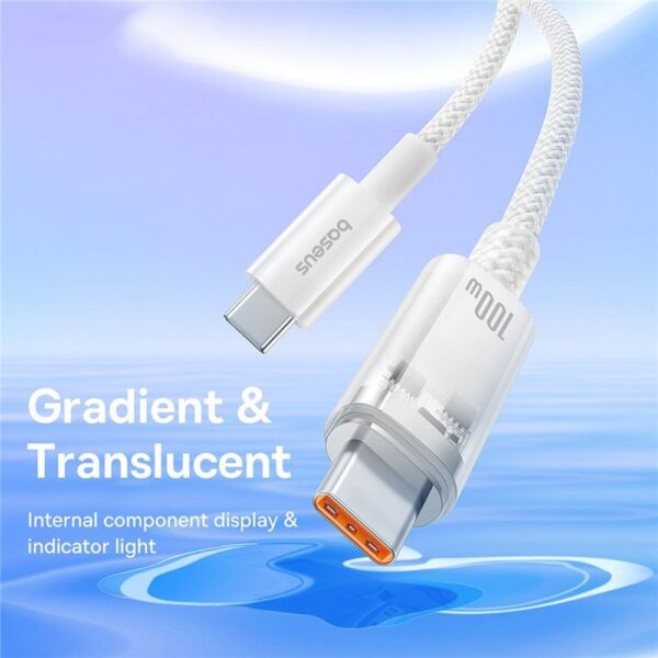 BASEUS cabel Type C to Type C Explorer Fast Charging 100W 2m stellar white P10319703221-00 / CB000043