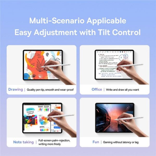 BASEUS active universal capacitive pen compatible with iPad + cable Type C to Type C 130 mAh Smooth Writing 2 Lite P80015802213-01/BS-PS010 white