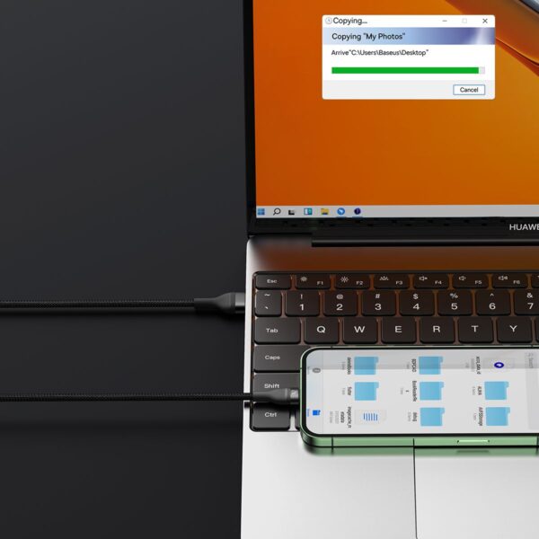 BASEUS cable USB 3in1 Flash Series USB-C micro USB Lightning 66W CASS040001 1.2m black