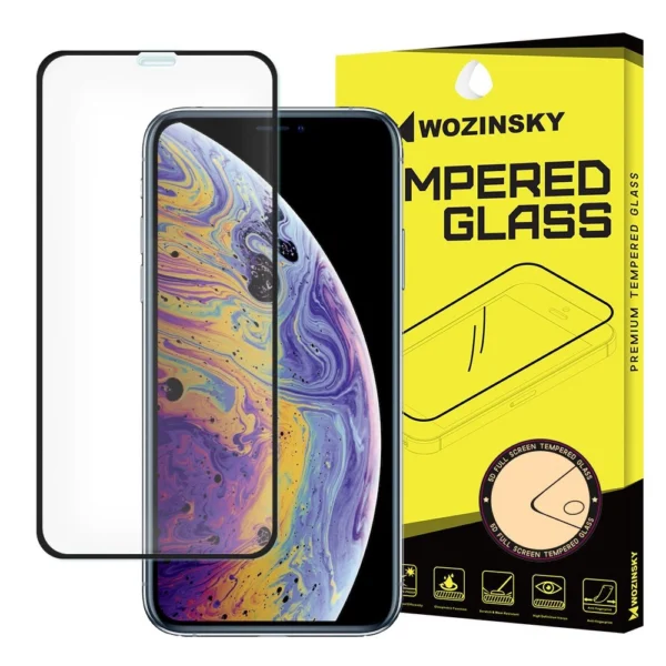 Wozinsky PRO+ Tempered Glass 5D Full Glue Super Tough Screen Protector Full Coveraged with Frame for iPhone 11 Pro / iPhone XS / iPhone X blackeng