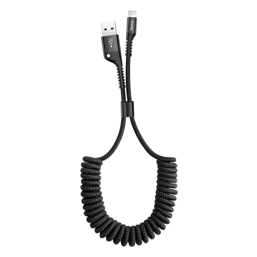 Baseus Fish Eye spring USB-A / Lightning 2A cable 1m - blackeng