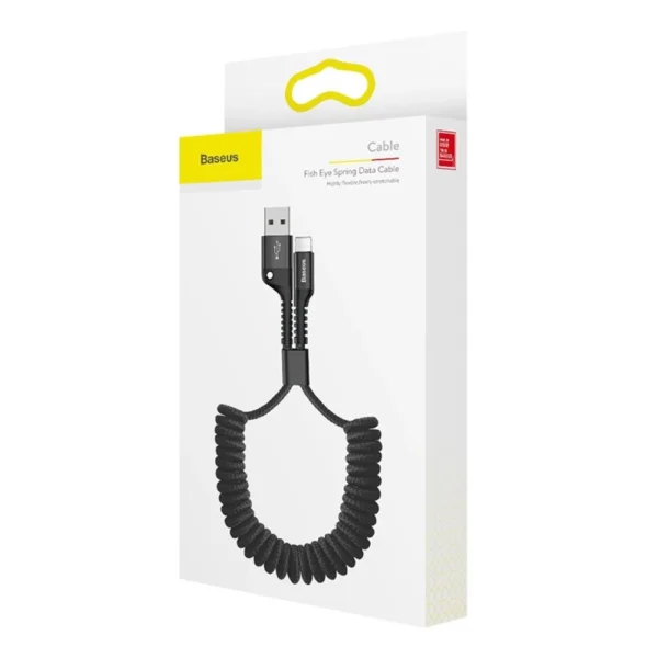 Baseus Fish Eye spring USB-A / Lightning 2A cable 1m - blackeng