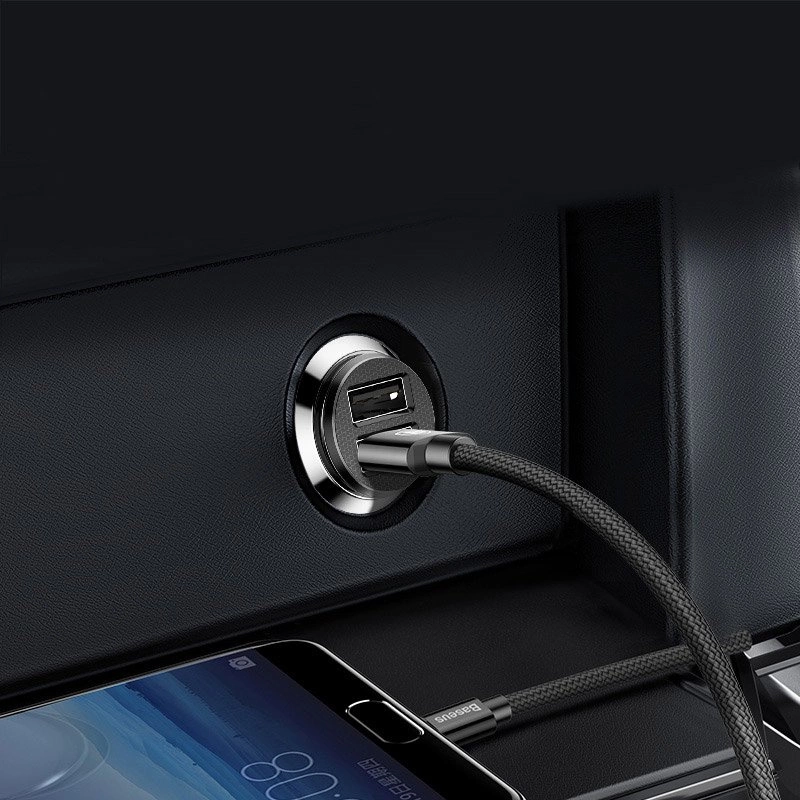 Baseus Grain Car Charger CCALL-ML01 mini charger 2x USB-A 3.1A - blackeng