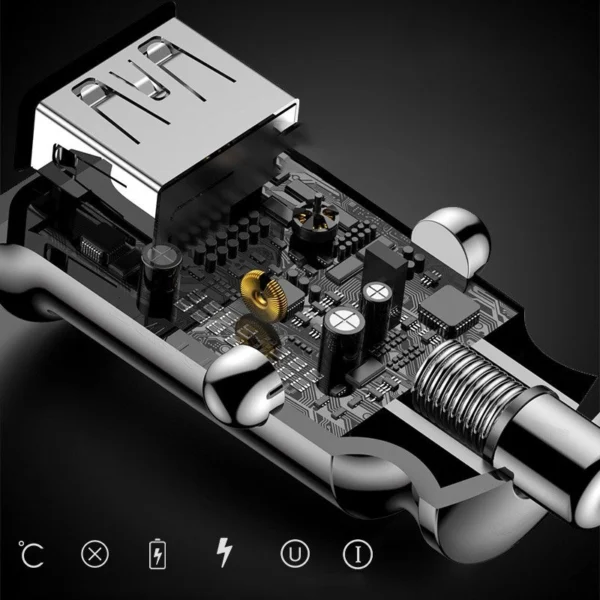Baseus Grain Car Charger CCALL-ML01 mini charger 2x USB-A 3.1A - blackeng