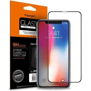 Spigen Glass FC Tempered Glass with Black Frame for iPhone X / XS / 11 Proeng