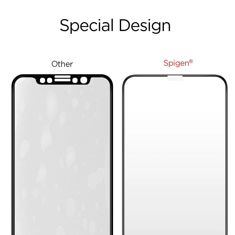 Spigen Glass FC Tempered Glass with Black Frame for iPhone X / XS / 11 Proeng