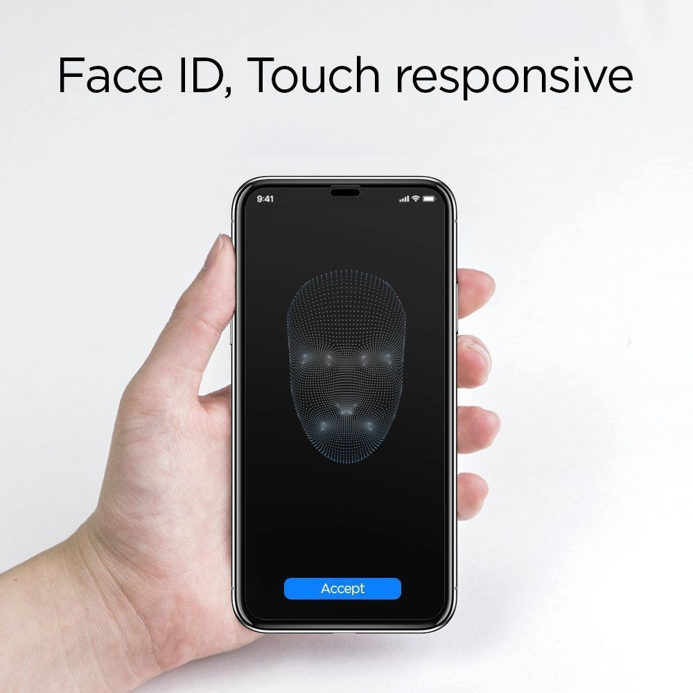 Spigen Glass FC Tempered Glass with Black Frame for iPhone X / XS / 11 Proeng
