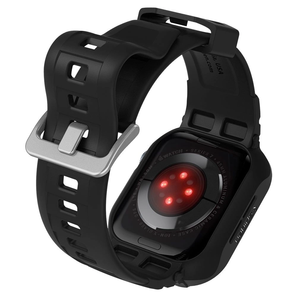 Spigen Rugged Armor Pro Case with Strap for Apple Watch 4 / 5 / 6 / 7 / 8 / SE (44/45 mm) - Blackeng