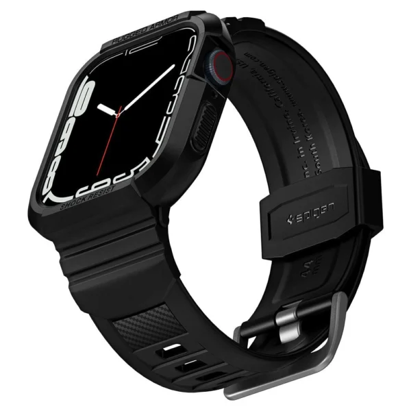 Spigen Rugged Armor Pro Case with Strap for Apple Watch 4 / 5 / 6 / 7 / 8 / SE (44/45 mm) - Blackeng