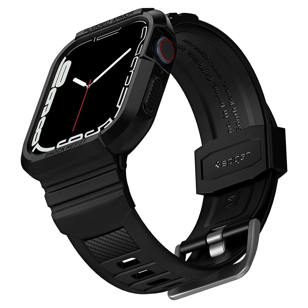 Spigen Rugged Armor Pro Case with Strap for Apple Watch 4 / 5 / 6 / 7 / 8 / SE (44/45 mm) - Blackeng