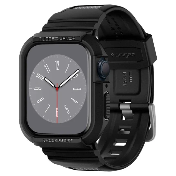 Spigen Rugged Armor Pro Case with Strap for Apple Watch 4 / 5 / 6 / 7 / 8 / SE (44/45 mm) - Blackeng