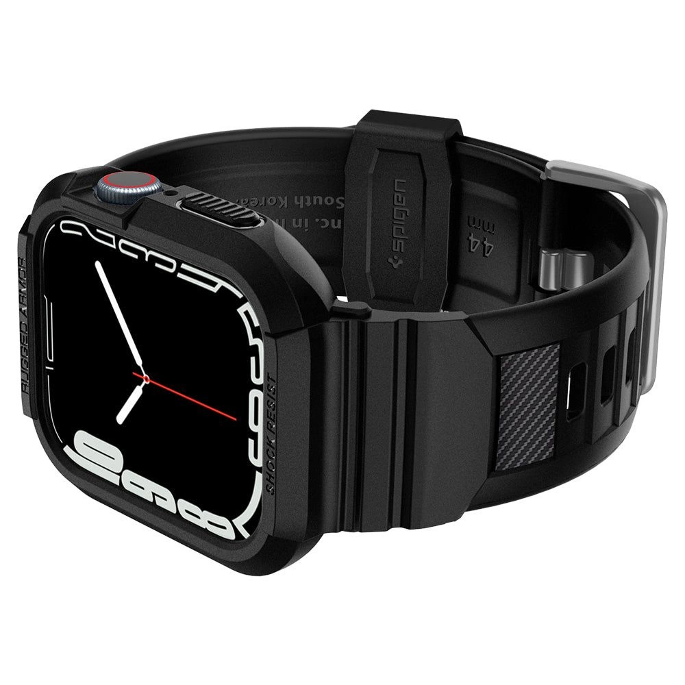 Spigen Rugged Armor Pro Case with Strap for Apple Watch 4 / 5 / 6 / 7 / 8 / SE (44/45 mm) - Blackeng
