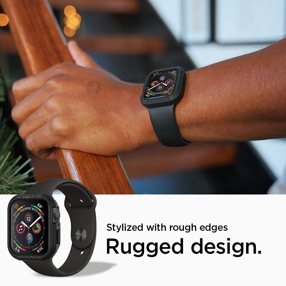Spigen Rugged Armor Case for Apple Watch 4 / 5 / 6 / 7 / 8 / SE (44/45 mm) - Blackeng