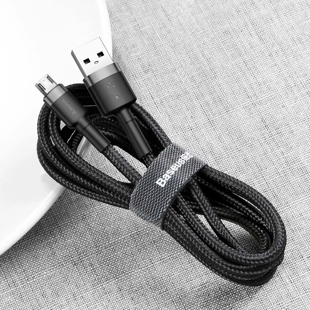 Baseus Cafule Cable CAMKLF-AG1 USB-A / micro USB 2.4A 0.5 m - black-grayeng