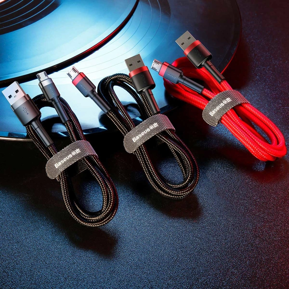 Baseus Cafule Cable CAMKLF-B91 USB-A / micro USB 2.4A 1 m - black and redeng