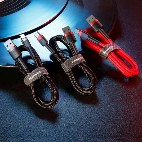 Baseus Cafule Cable durable nylon cable USB / USB-C QC3.0 2A 2M red (CATKLF-C09)eng