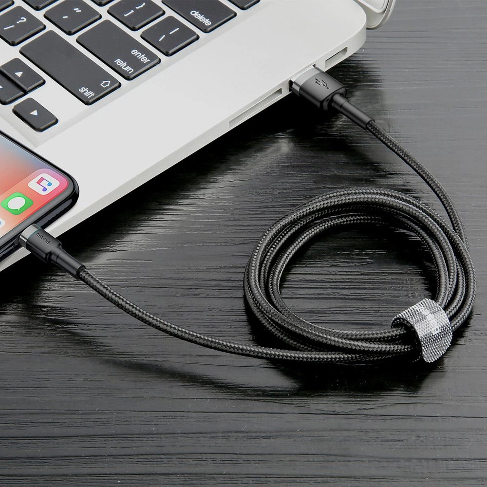 Baseus Cafule USB-A / Lightning 2.4A QC 3.0 cable 0.5 m - black-grayeng