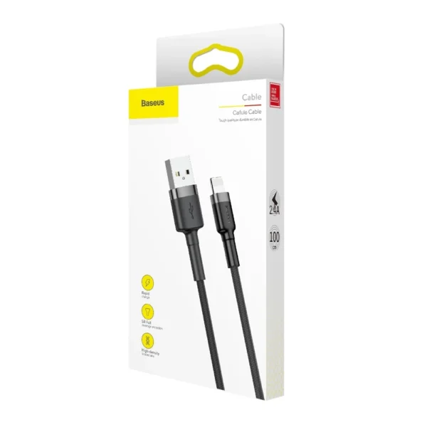 Baseus Cafule USB-A / Lightning 2.4A QC 3.0 cable 1 m - black-grayeng