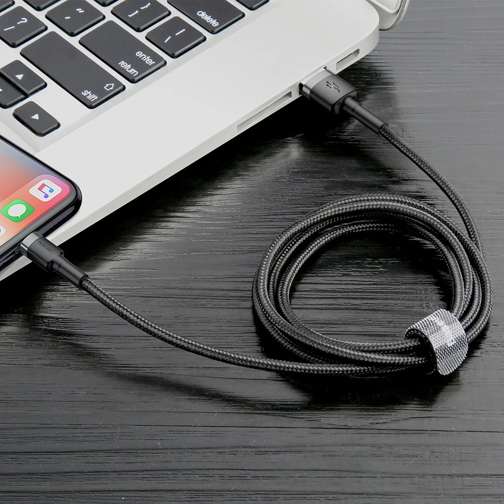 Baseus Cafule USB-A / Lightning 2.4A QC 3.0 cable 1 m - black-grayeng