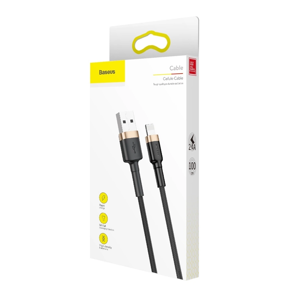 Baseus Cafule USB-A / Lightning 2.4A QC 3.0 cable 1 m - black and goldeng