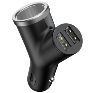 Baseus Y Type Car Charger car charger 2x USB + cigarette lighter socket 3.4A black (CCALL-YX01)eng
