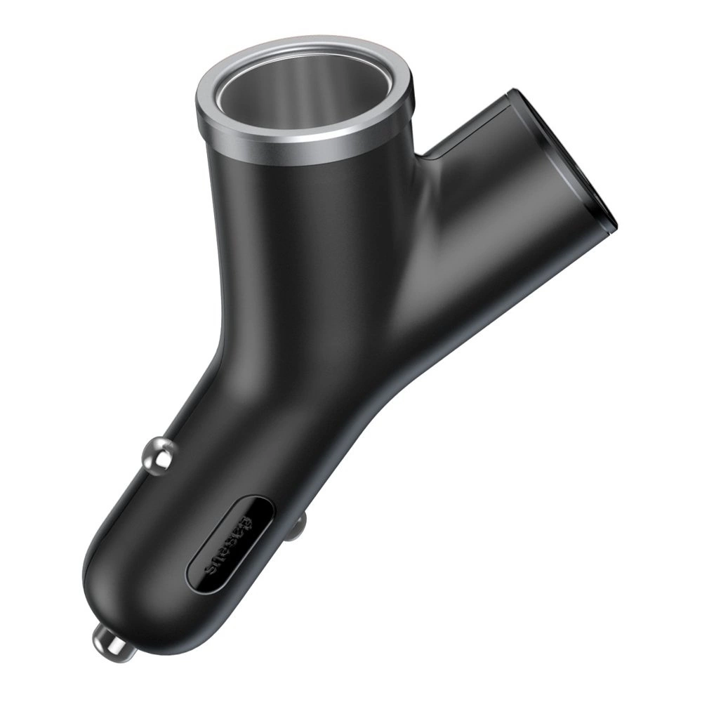Baseus Y Type Car Charger car charger 2x USB + cigarette lighter socket 3.4A black (CCALL-YX01)eng
