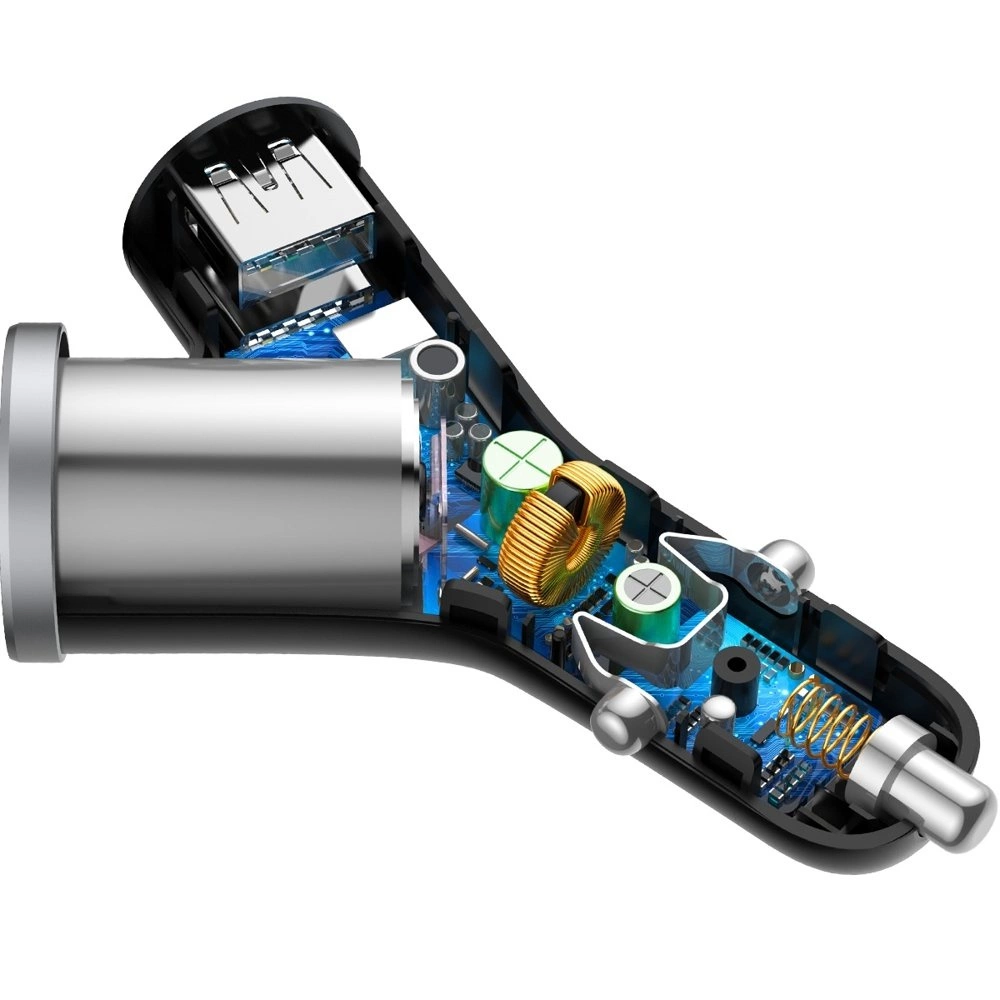 Baseus Y Type Car Charger car charger 2x USB + cigarette lighter socket 3.4A black (CCALL-YX01)eng
