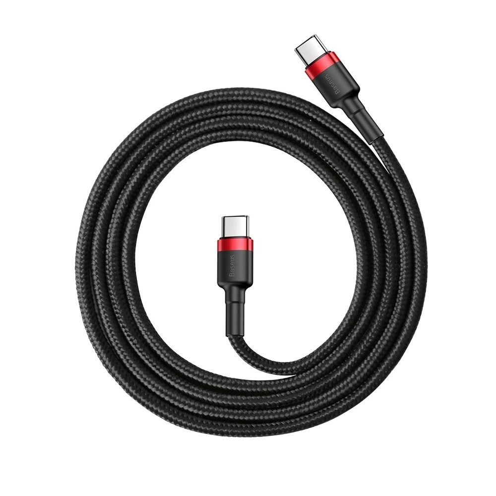 Baseus CATKLF-G91 USB-C - USB-C PD QC cable 60W 3A 480Mb/s 1m - black and redeng