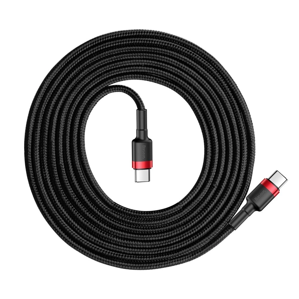 Baseus CATKLF-H91 USB-C - USB-C PD QC cable 60W 3A 480Mb/s 2m - black and redeng