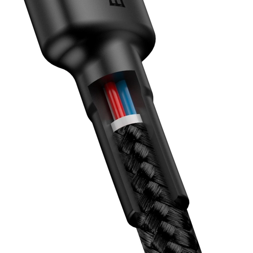 Baseus CATKLF-H91 USB-C - USB-C PD QC cable 60W 3A 480Mb/s 2m - black and redeng