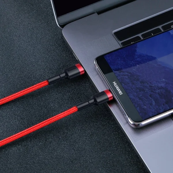 Baseus CATKLF-H91 USB-C - USB-C PD QC cable 60W 3A 480Mb/s 2m - black and redeng
