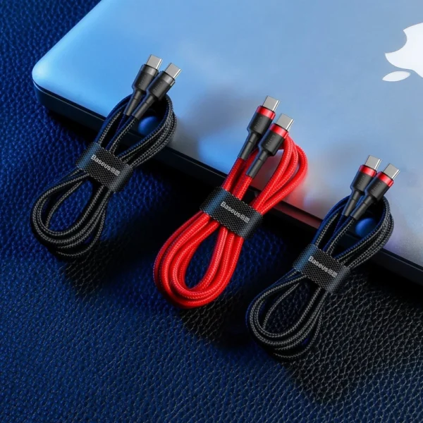 Baseus CATKLF-H91 USB-C - USB-C PD QC cable 60W 3A 480Mb/s 2m - black and redeng