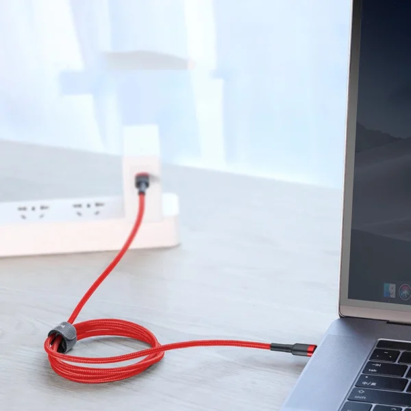 Baseus CATKLF-H91 USB-C - USB-C PD QC cable 60W 3A 480Mb/s 2m - black and redeng