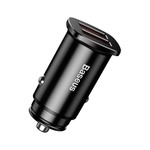 Baseus Square smart car charger 2x USB QC3.0 Quick Charge 3.0 SCP AFC 30W black (CCALL-DS01)eng