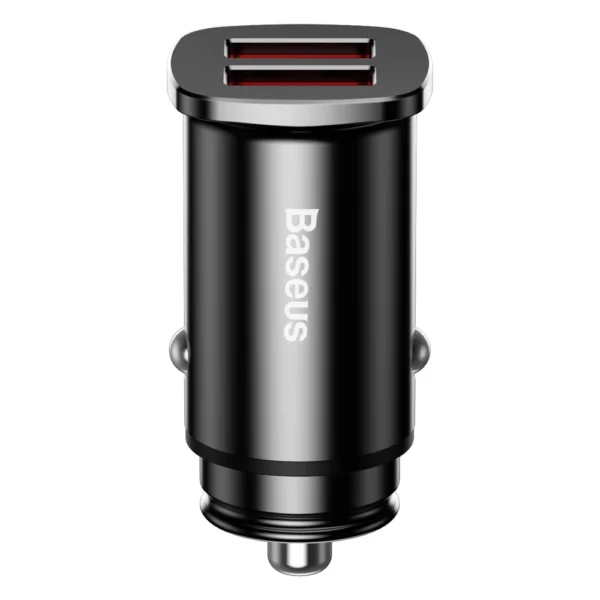 Baseus Square smart car charger 2x USB QC3.0 Quick Charge 3.0 SCP AFC 30W black (CCALL-DS01)eng