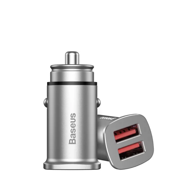 Baseus Square smart car charger 2x USB QC3.0 Quick Charge 3.0 SCP AFC 30W black (CCALL-DS01)eng