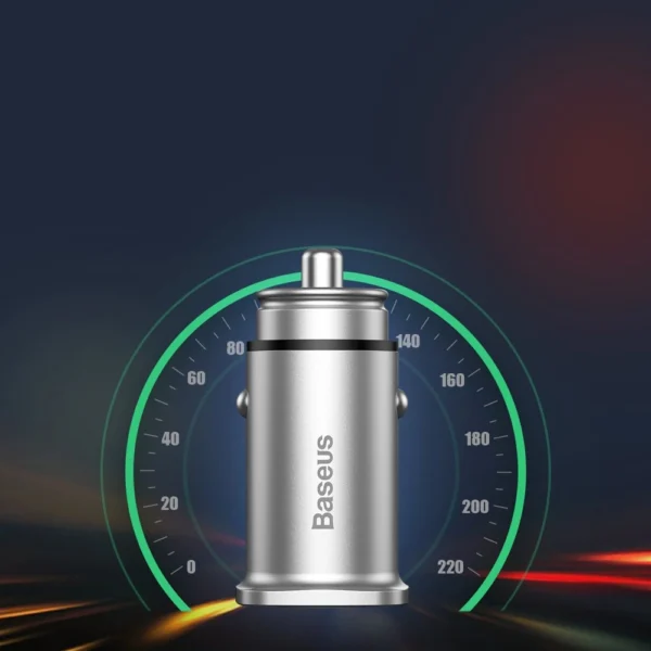 Baseus Square smart car charger 2x USB QC3.0 Quick Charge 3.0 SCP AFC 30W black (CCALL-DS01)eng