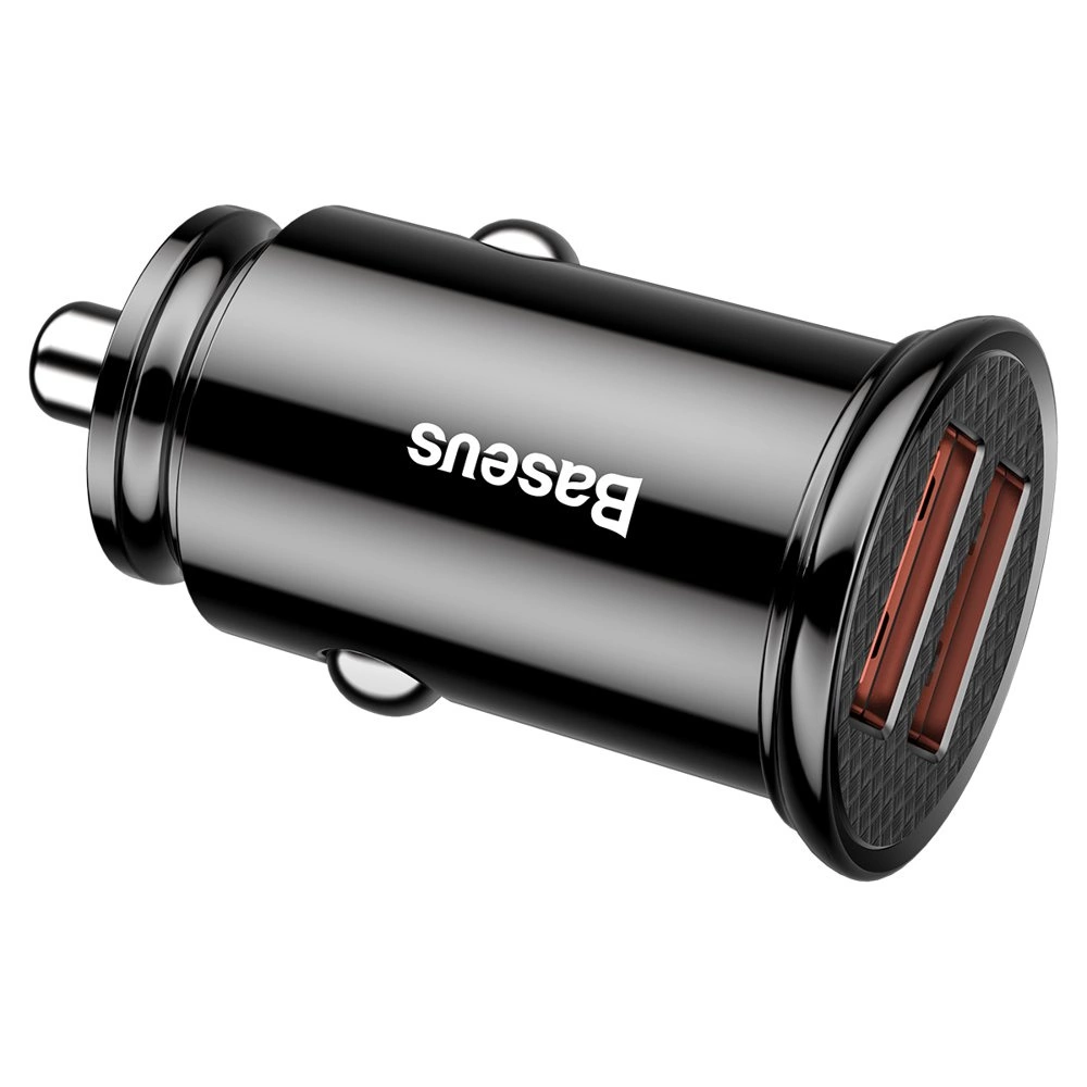 Baseus Circular smart car charger 2x USB QC3.0 Quick Charge 3.0 SCP AFC 30W black (CCALL-YD01)eng